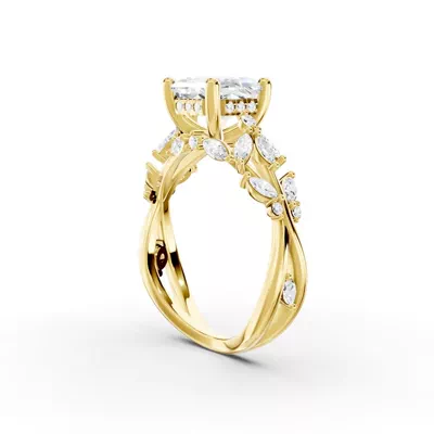 Butterfly And Bee Vine Twist Lab Engagement Ring