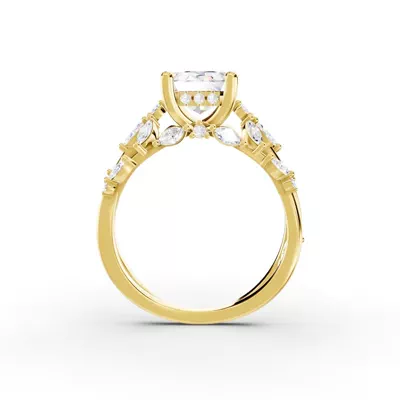 Butterfly And Bee Vine Twist Lab Engagement Ring