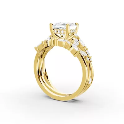 Butterfly And Bee Vine Twist Lab Engagement Ring