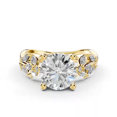 Butterfly And Bee Vine Twist Engagement Ring