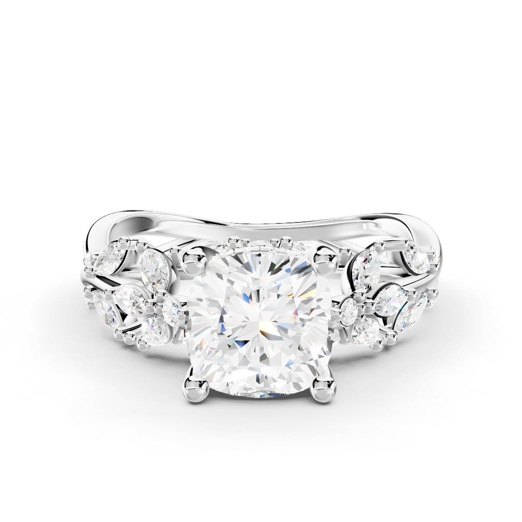 Butterfly And Bee Vine Twist Lab Engagement Ring