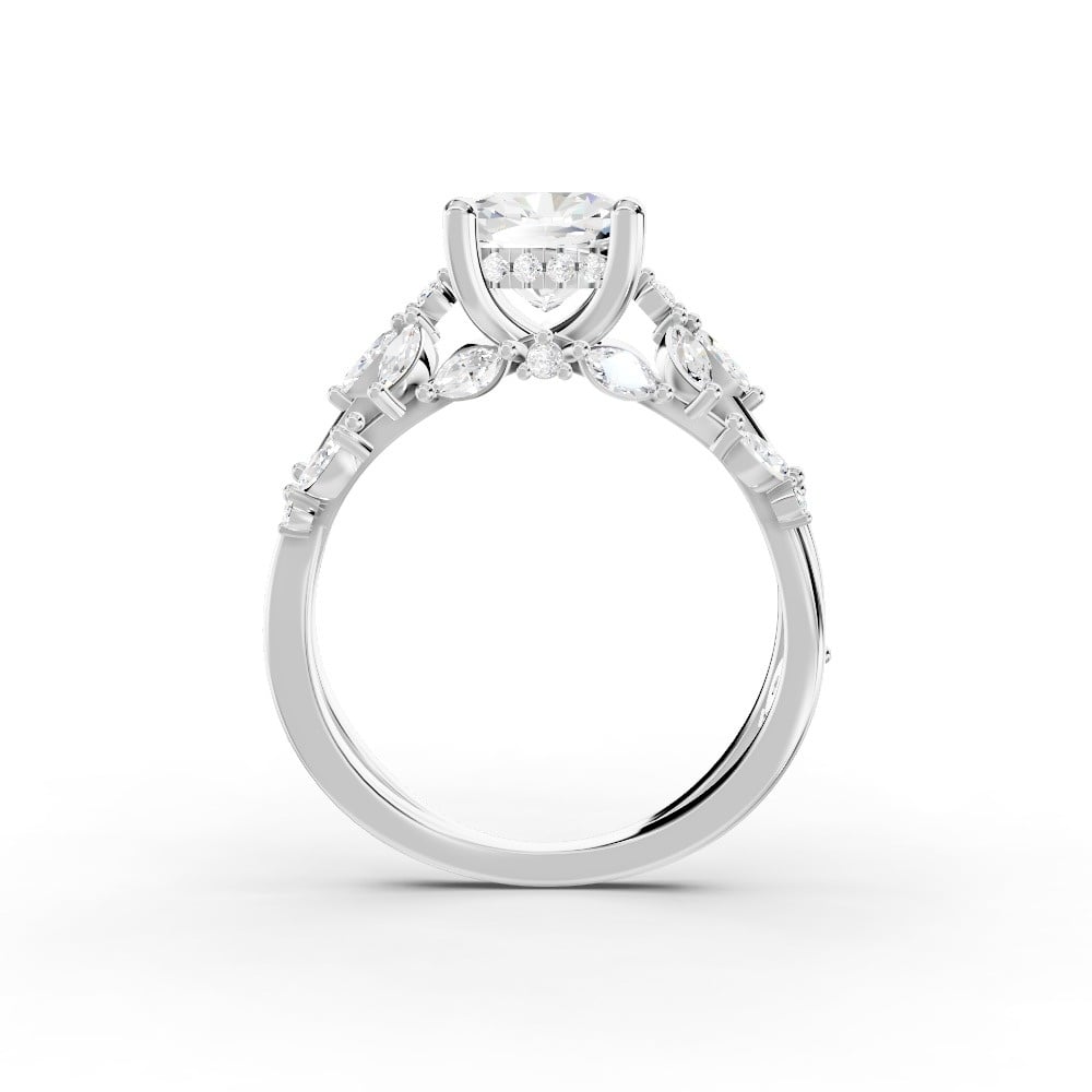 Butterfly And Bee Vine Twist Lab Engagement Ring