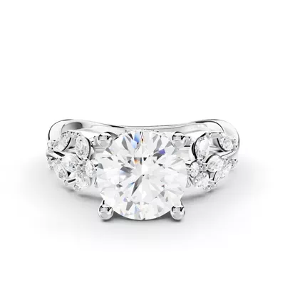 Butterfly And Bee Vine Twist Lab Engagement Ring