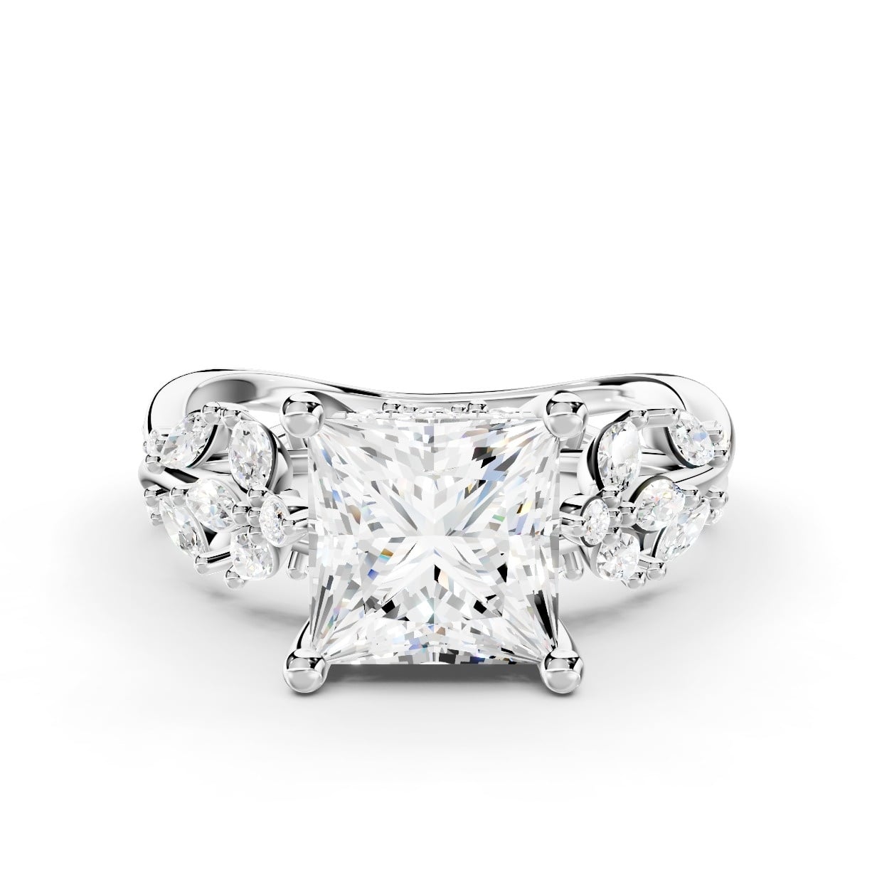 Butterfly And Bee Vine Twist Lab Engagement Ring