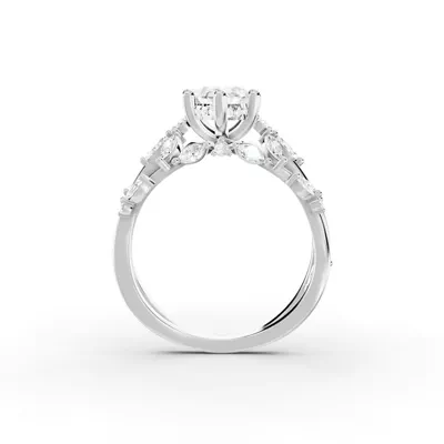 Butterfly And Bee Vine Twist Lab Engagement Ring