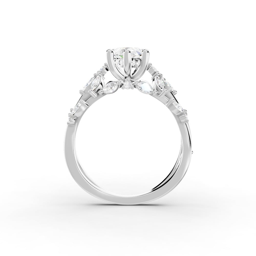 Butterfly And Bee Vine Twist Lab Engagement Ring