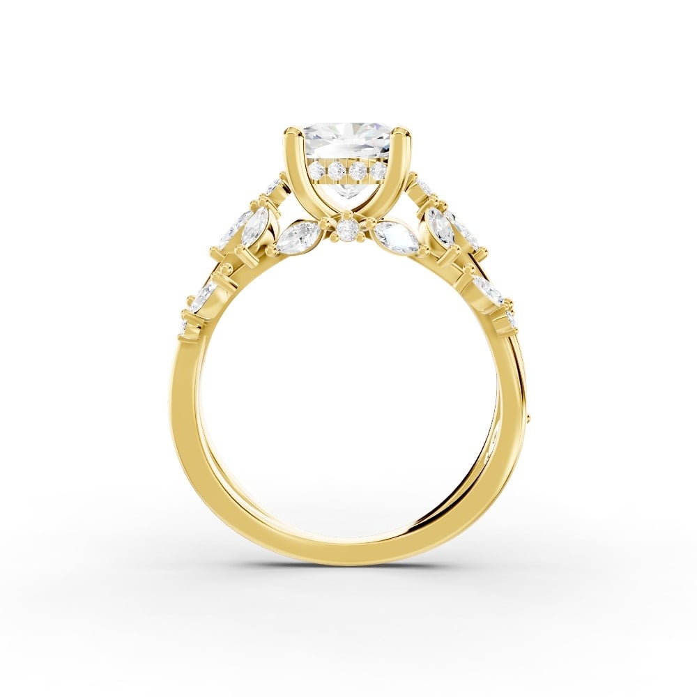 Butterfly And Bee Vine Twist Lab Engagement Ring