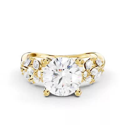 Butterfly And Bee Vine Twist Lab Engagement Ring