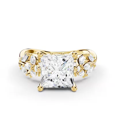 Butterfly And Bee Vine Twist Lab Engagement Ring