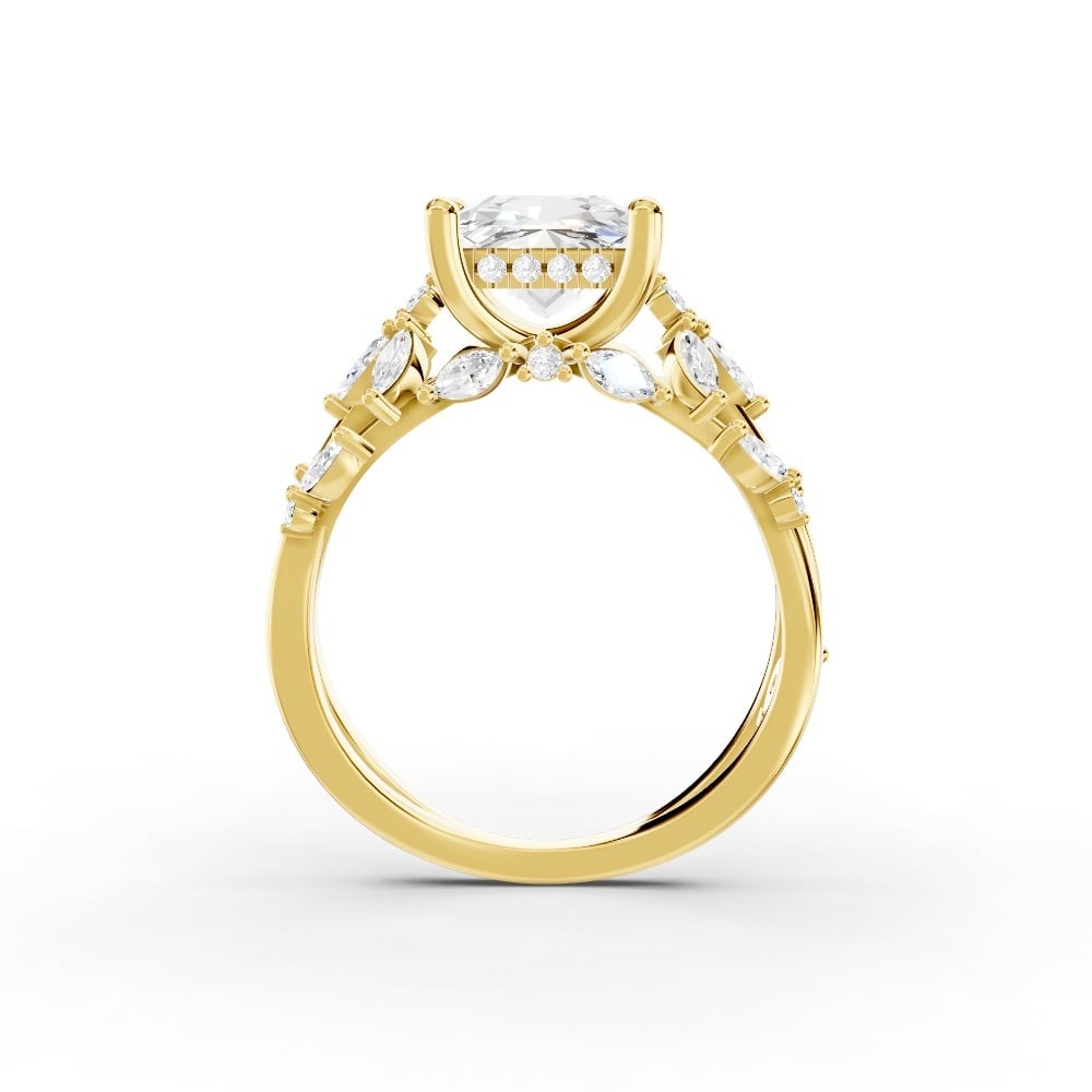 Butterfly And Bee Vine Twist Lab Engagement Ring