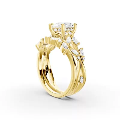 Butterfly And Bee Vine Twist Lab Engagement Ring