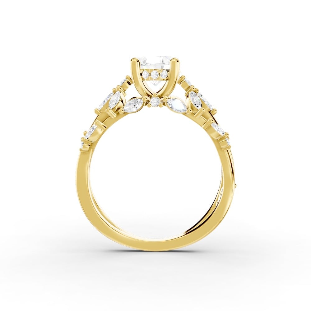 Butterfly And Bee Vine Twist Lab Engagement Ring