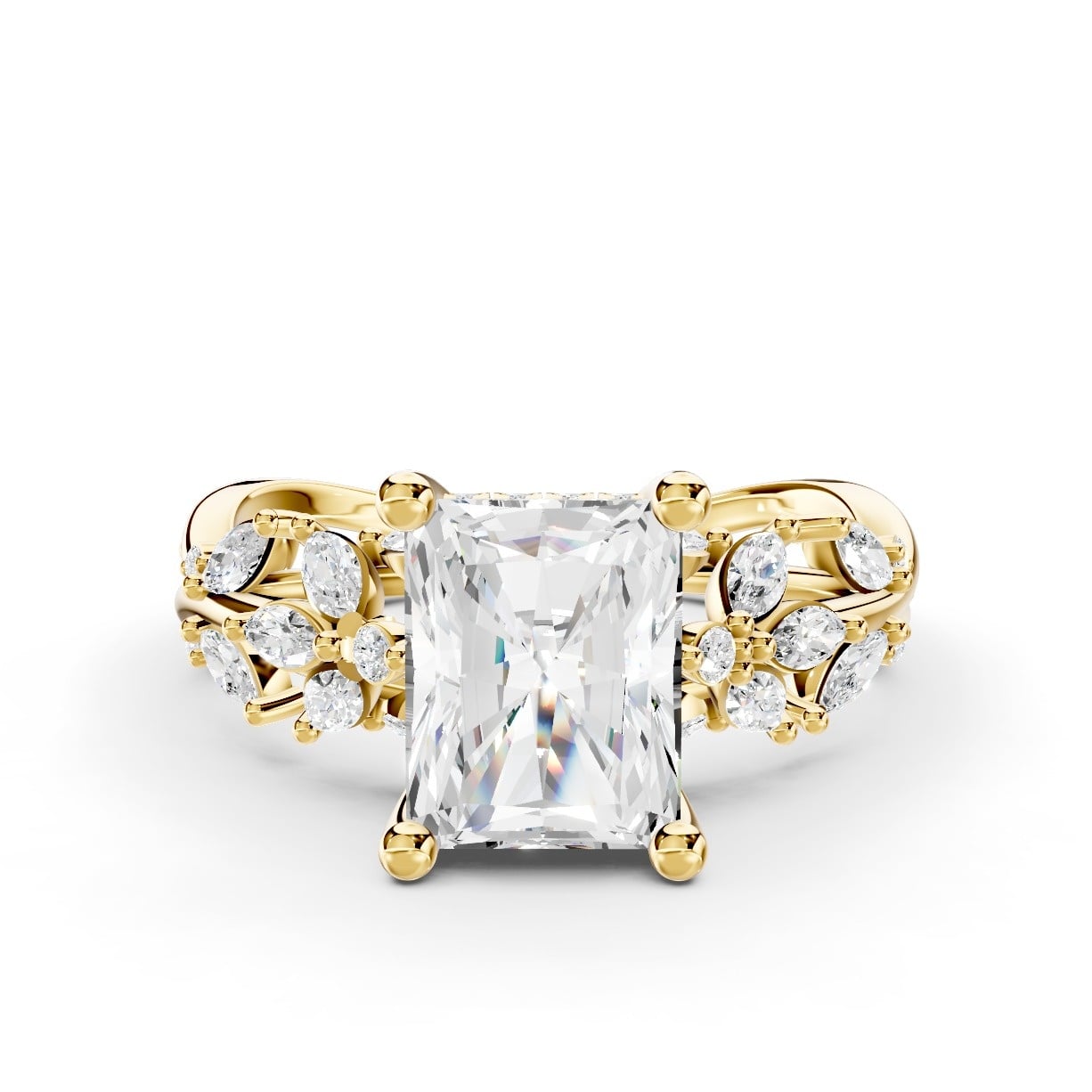 Butterfly And Bee Vine Twist Lab Engagement Ring