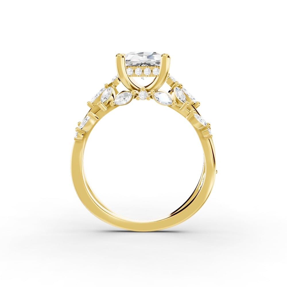 Butterfly And Bee Vine Twist Lab Engagement Ring