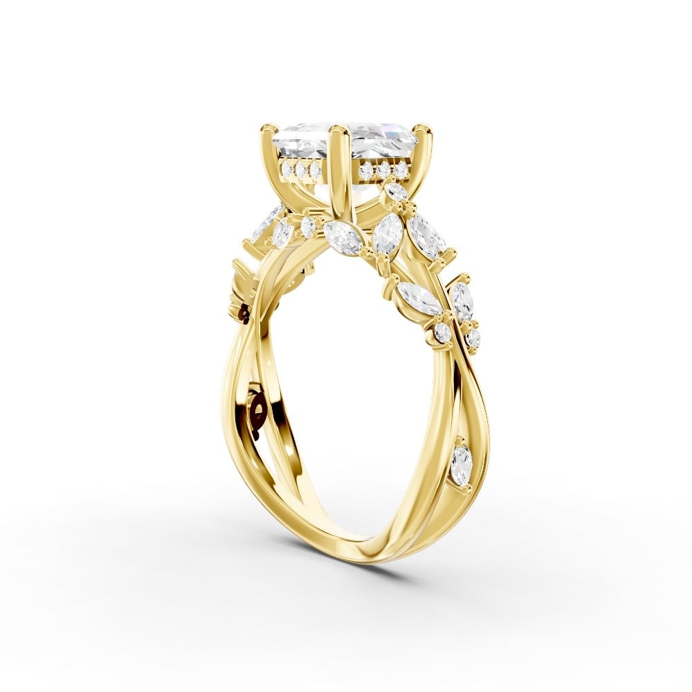 Butterfly And Bee Vine Twist Lab Engagement Ring