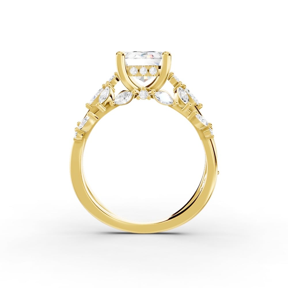Butterfly And Bee Vine Twist Lab Engagement Ring
