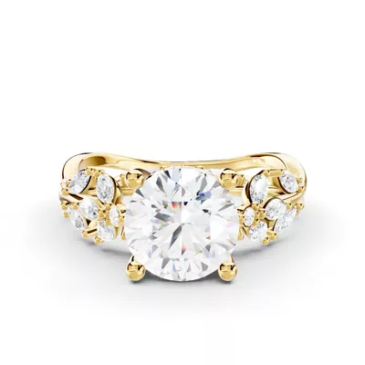 Butterfly And Bee Vine Twist Engagement Ring