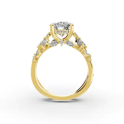 Butterfly And Bee Vine Twist Engagement Ring