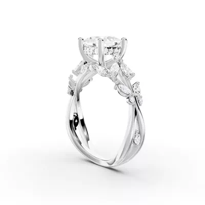 Butterfly And Bee Vine Twist Lab Engagement Ring