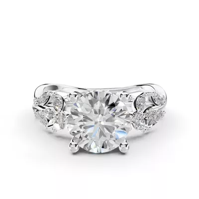 Butterfly And Bee Vine Twist Lab Engagement Ring