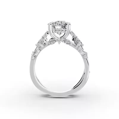 Butterfly And Bee Vine Twist Lab Engagement Ring