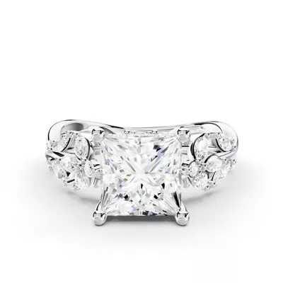 Butterfly And Bee Vine Twist Lab Engagement Ring