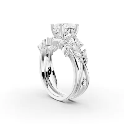 Butterfly And Bee Vine Twist Lab Engagement Ring