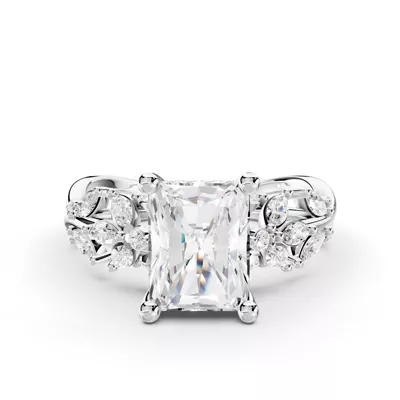 Butterfly And Bee Vine Twist Lab Engagement Ring