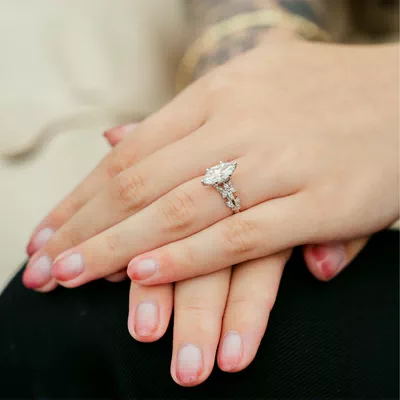 Butterfly And Bee Vine Twist Engagement Ring