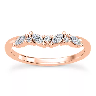 Butterfly And Bee Curved Diamond Band