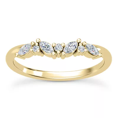 Butterfly And Bee Curved Diamond Band
