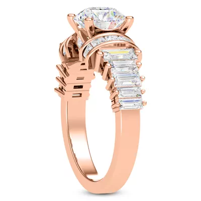 Lyric Arch-Set Princess-Cut & Baguette Engagement Ring