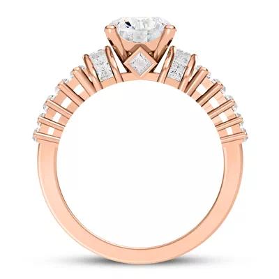 Lyric Arch-Set Princess-Cut & Baguette Engagement Ring
