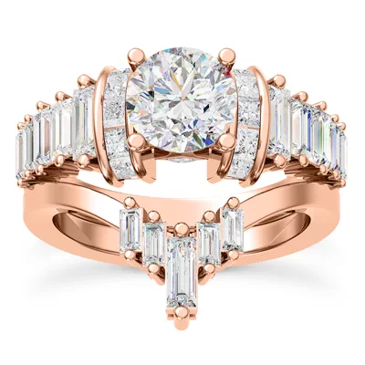 Lyric Arch-Set Princess-Cut & Baguette Engagement Ring