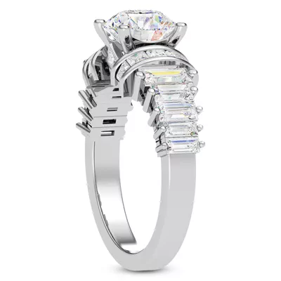 Lyric Arch-Set Princess-Cut & Baguette Engagement Ring