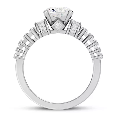 Lyric Arch-Set Princess-Cut & Baguette Engagement Ring