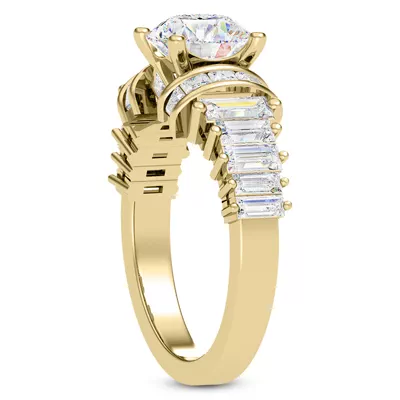 Lyric Arch-Set Princess-Cut & Baguette Engagement Ring