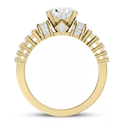 Lyric Arch-Set Princess-Cut & Baguette Engagement Ring