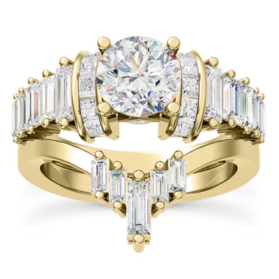 Lyric Arch-Set Princess-Cut & Baguette Engagement Ring
