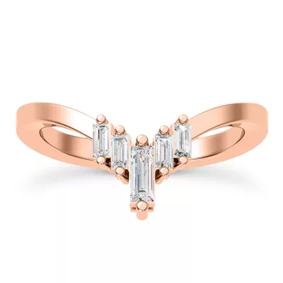 Lyric Baguette Diamond Chevron Band