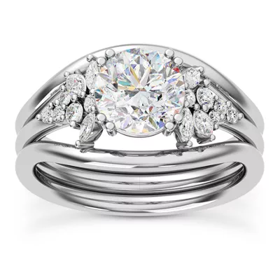 Calla Graduated Mixed-Shape Diamond Engagement Ring