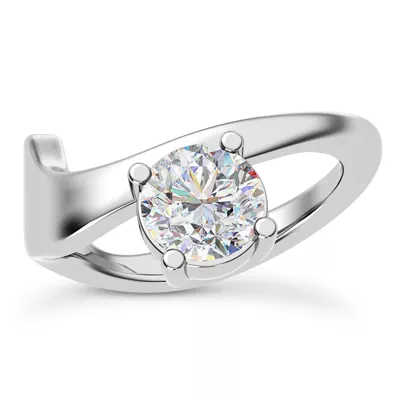 Yin Modern Solitaire Engagement Ring