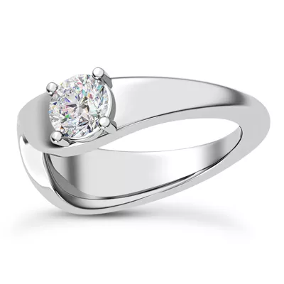 Yang Modern Solitaire Engagement Ring