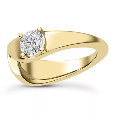 Yang Modern Solitaire Engagement Ring