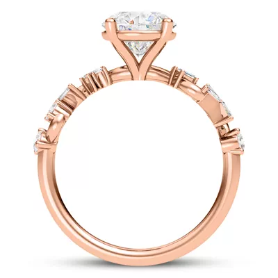 Myra Round And Baguette Winding Diamond Engagement Ring