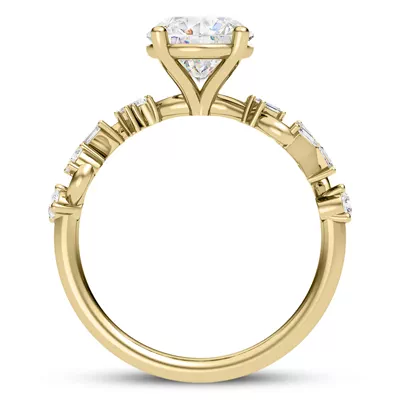 Myra Round And Baguette Winding Diamond Engagement Ring