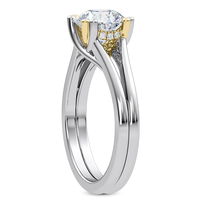 HALO TORNADE ゴールドリム 26インチ(2本セット) Tori Double Prong Mixed-Metal Hidden Halo Engagement Ring - 14K