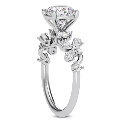 Olga Pear and Round Diamond Winding Engagement Ring