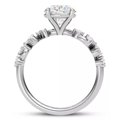 Olga Pear and Round Diamond Winding Engagement Ring