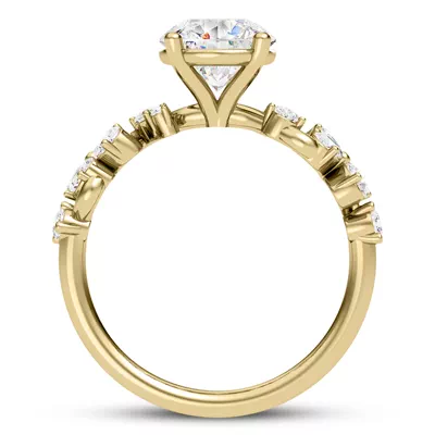 Olga Pear and Round Diamond Winding Engagement Ring